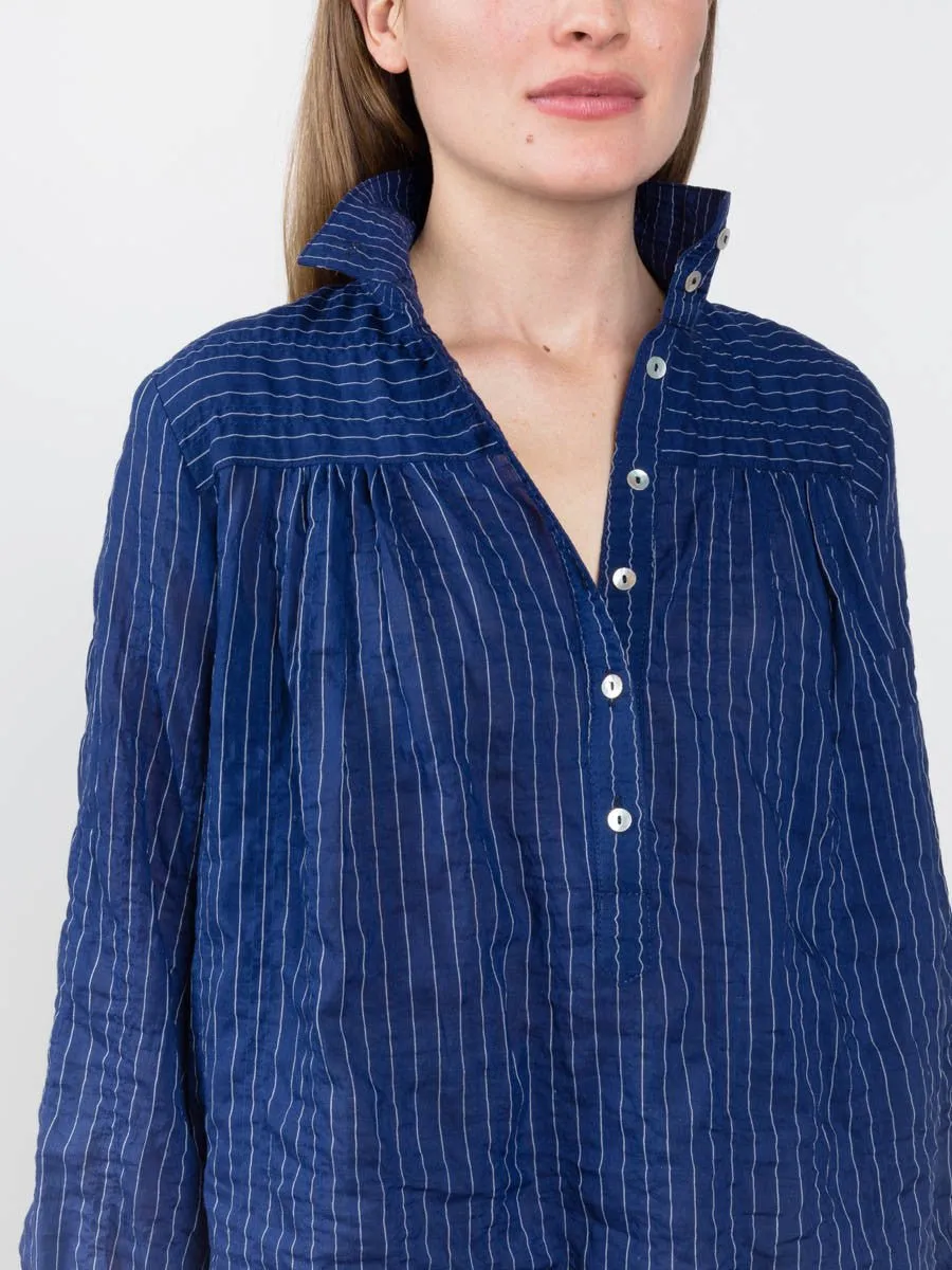 high collar blouse