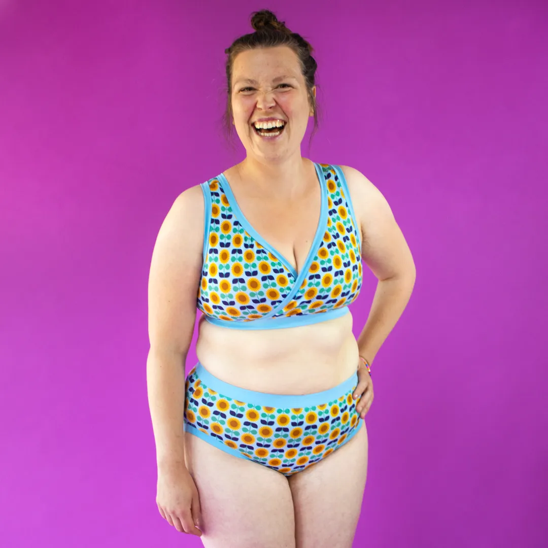 High Rise Briefs - Sunflowers