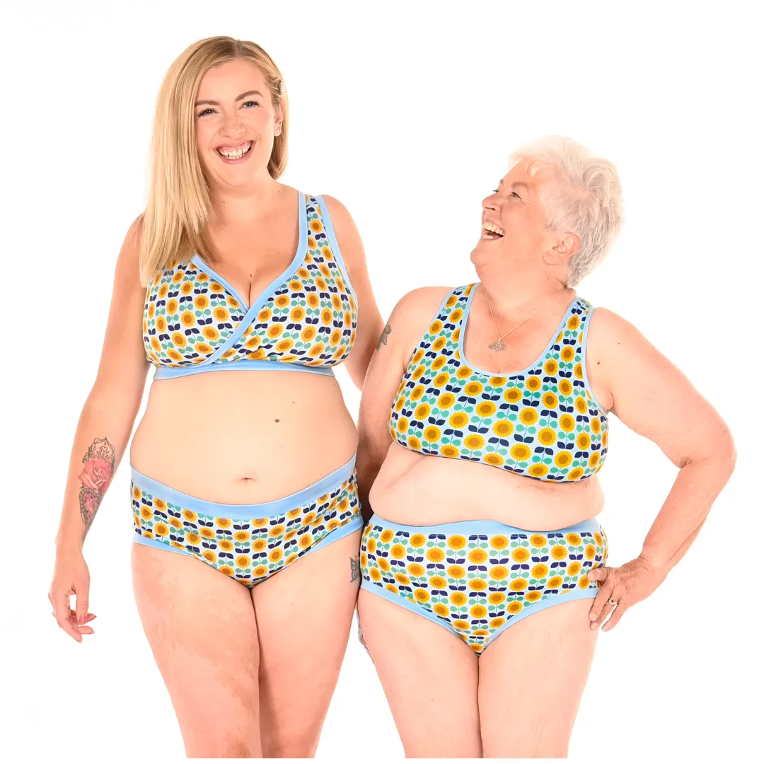 High Rise Briefs - Sunflowers