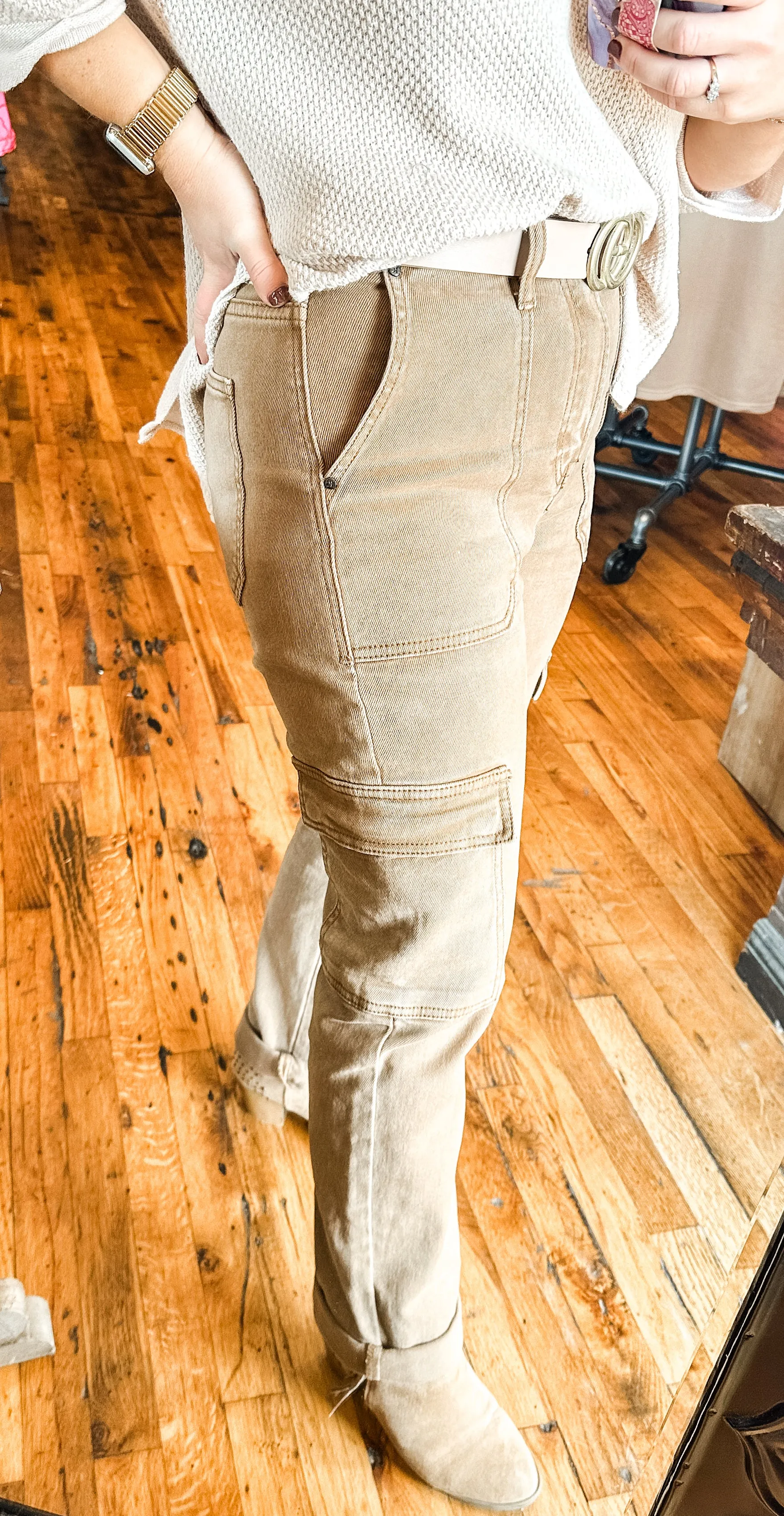 High Rise Cargo Straight Pant