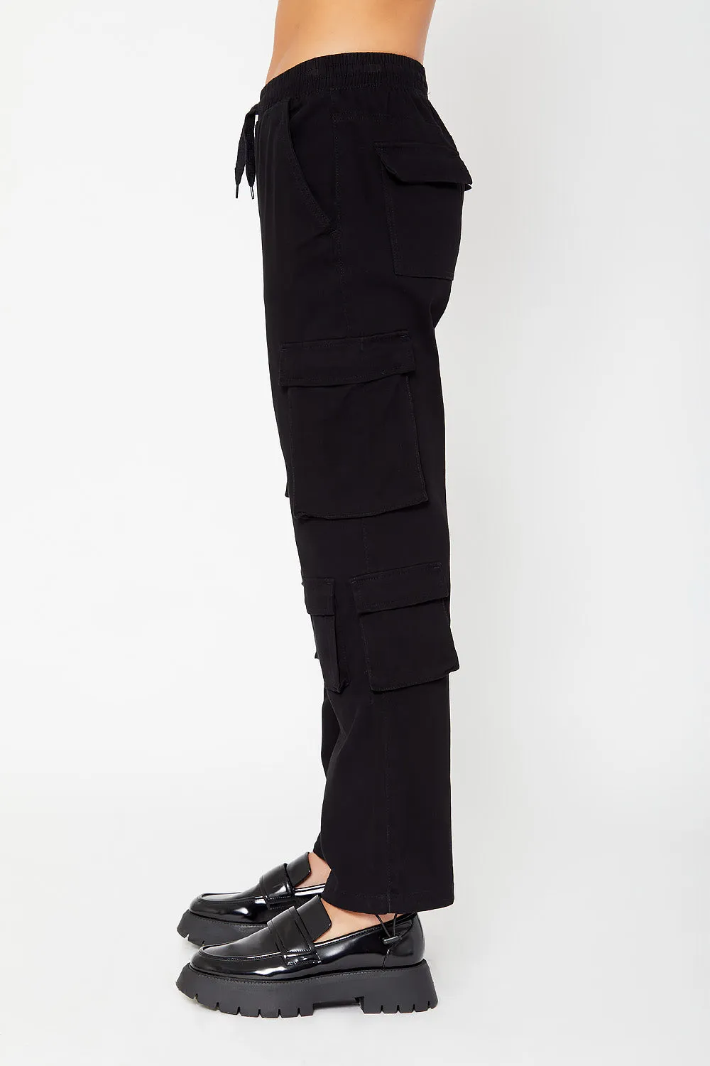 High-rise cargo utility pants