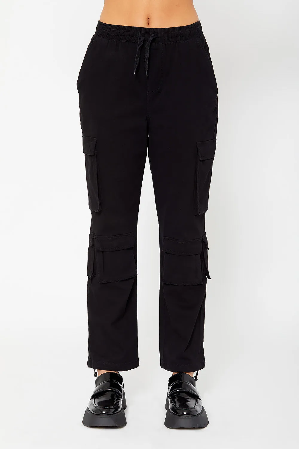 High-rise cargo utility pants
