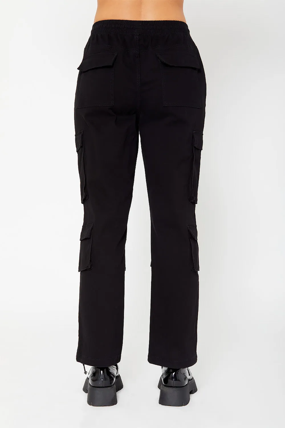 High-rise cargo utility pants