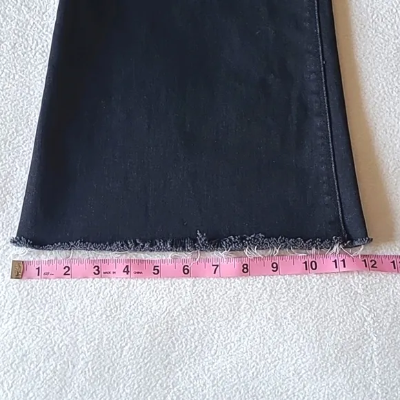 Hudson Holly Hi Rise Flare Jeans. Size 34. Black Raw Hem. Like New.