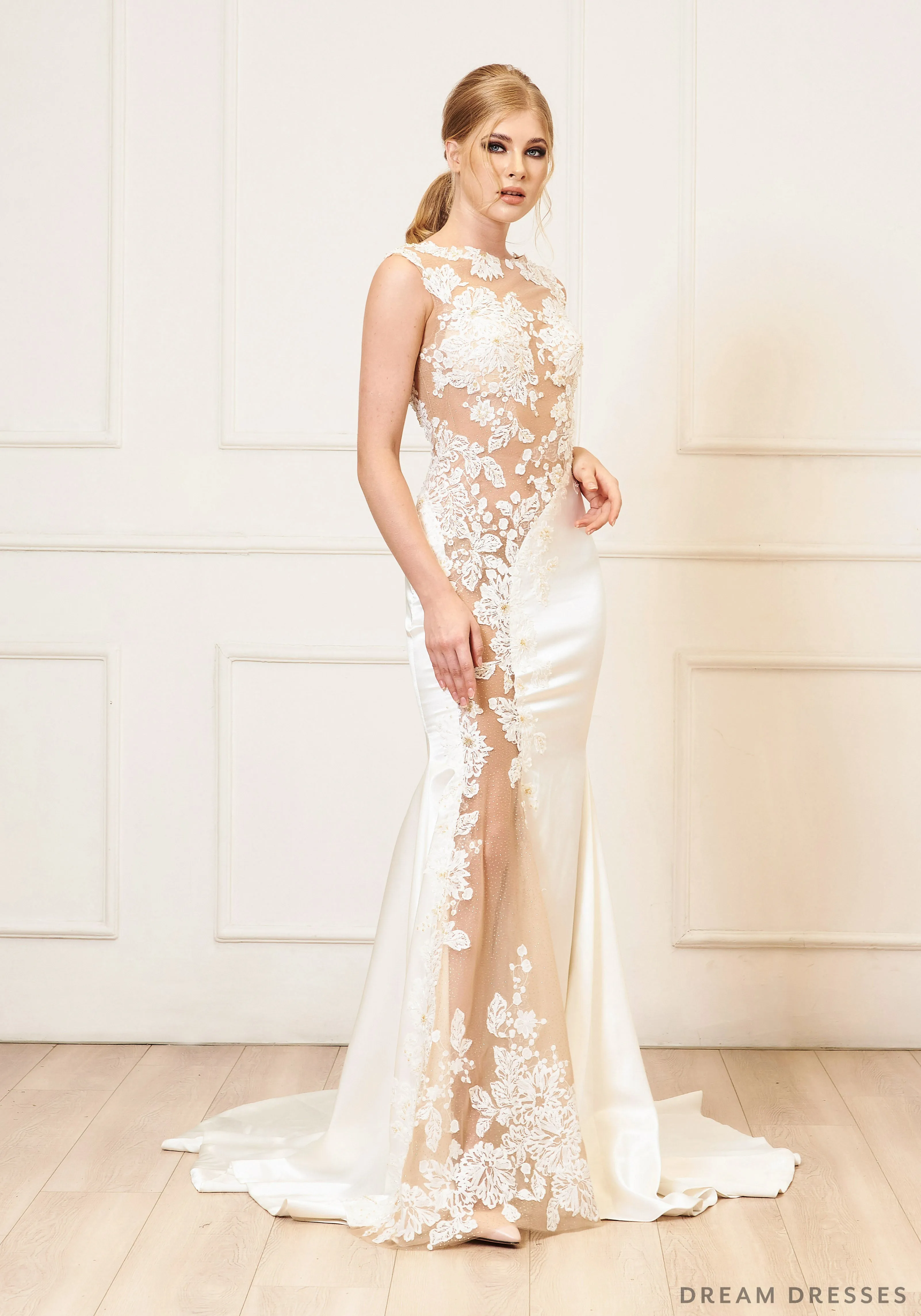 Illusion Cut-Out Wedding Dress (#Lucille)