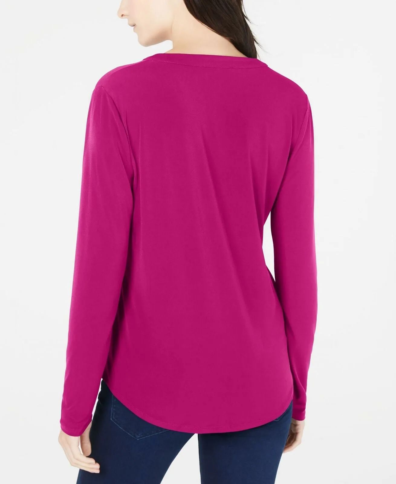 INC International Concepts Women's Zip Pocket Knit Tunic Blouse