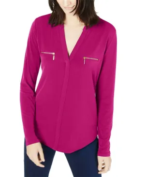 INC International Concepts Women's Zip Pocket Knit Tunic Blouse