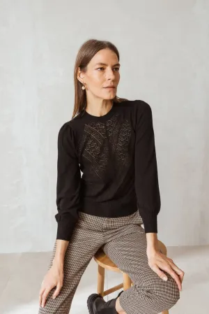 Indi & Cold Fancy Openwork Jumper (Black)