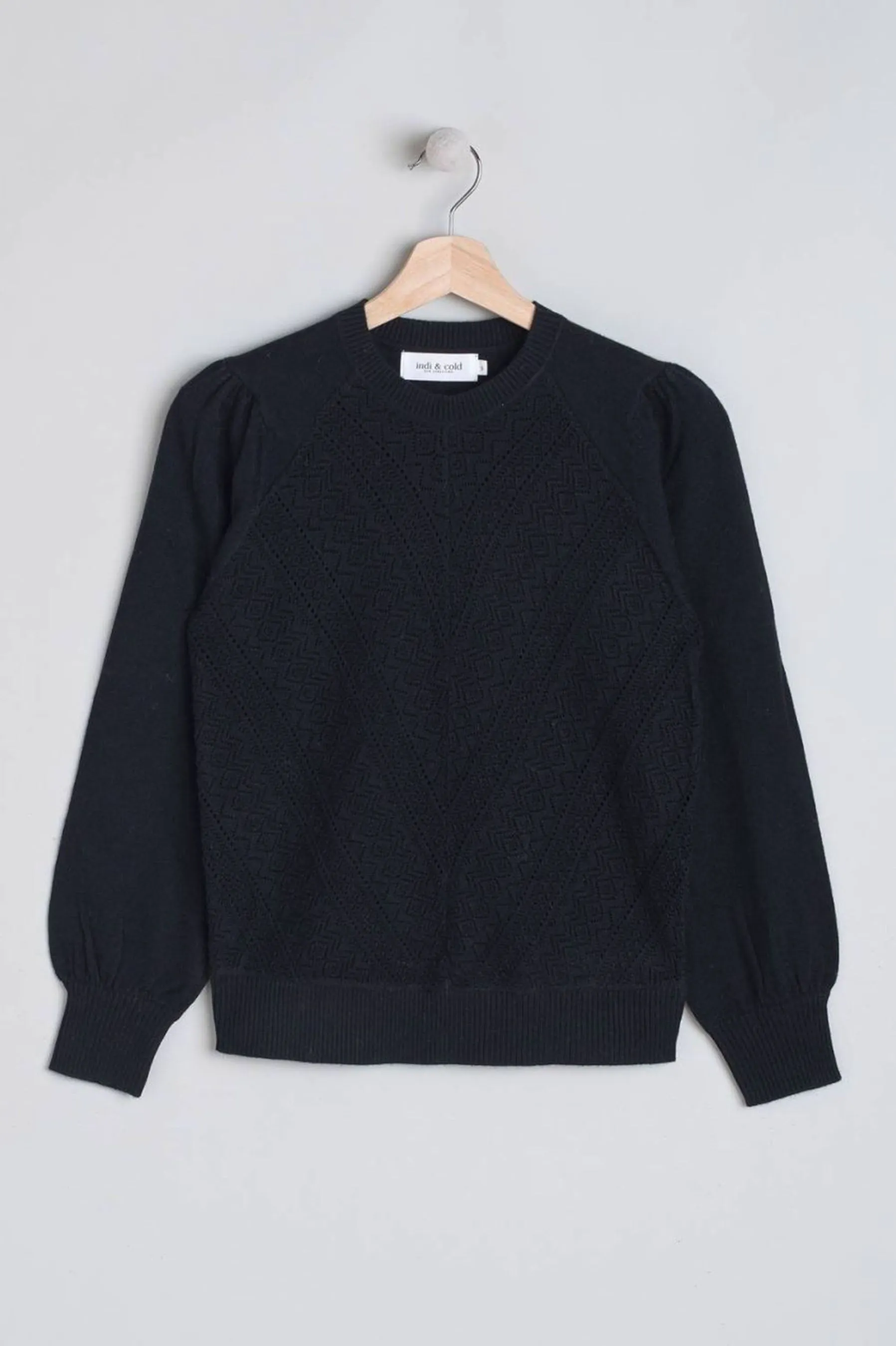 Indi & Cold Fancy Openwork Jumper (Black)
