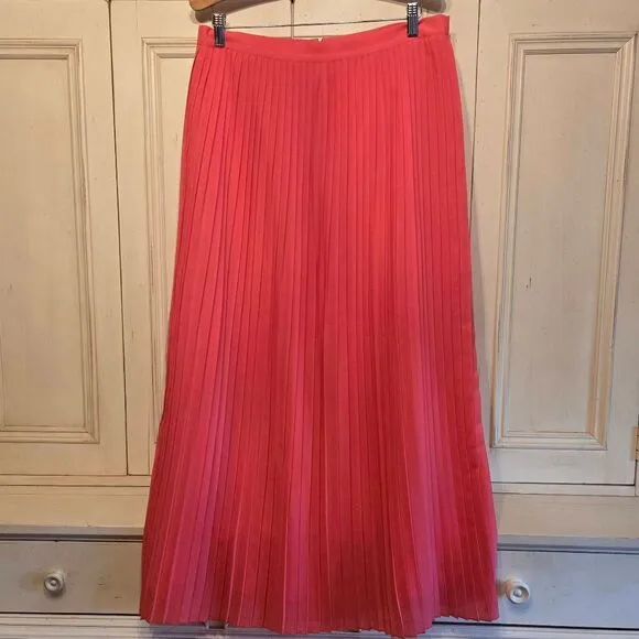 J. Crew Pleated Maxi Skirt Coral size 12