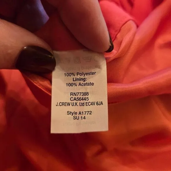 J. Crew Pleated Maxi Skirt Coral size 12