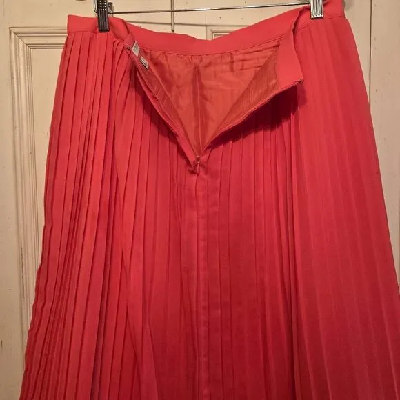J. Crew Pleated Maxi Skirt Coral size 12