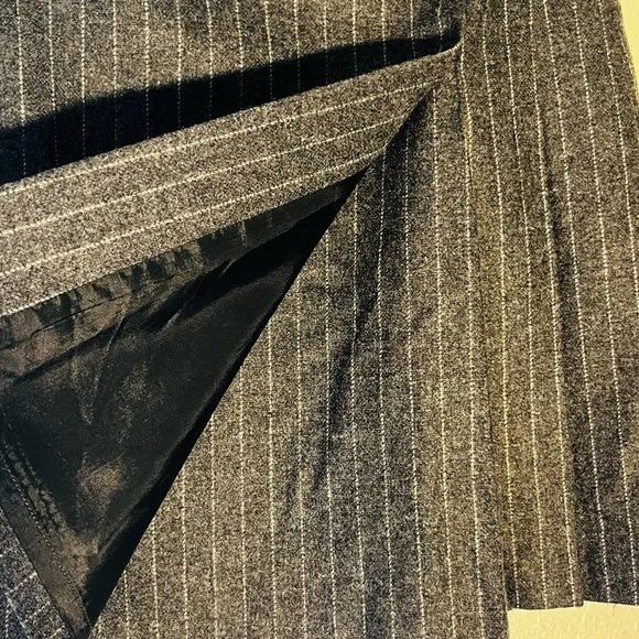 J. Crew Wool Blend Gray Striped Preppy Clueless Y2K Pleated Wrap Skirt