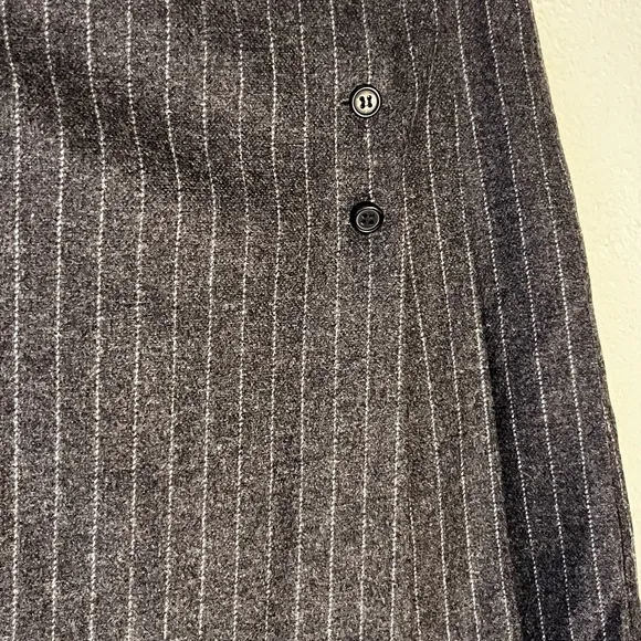 J. Crew Wool Blend Gray Striped Preppy Clueless Y2K Pleated Wrap Skirt
