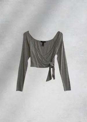 Jardena Wrap Crop Top - Gray