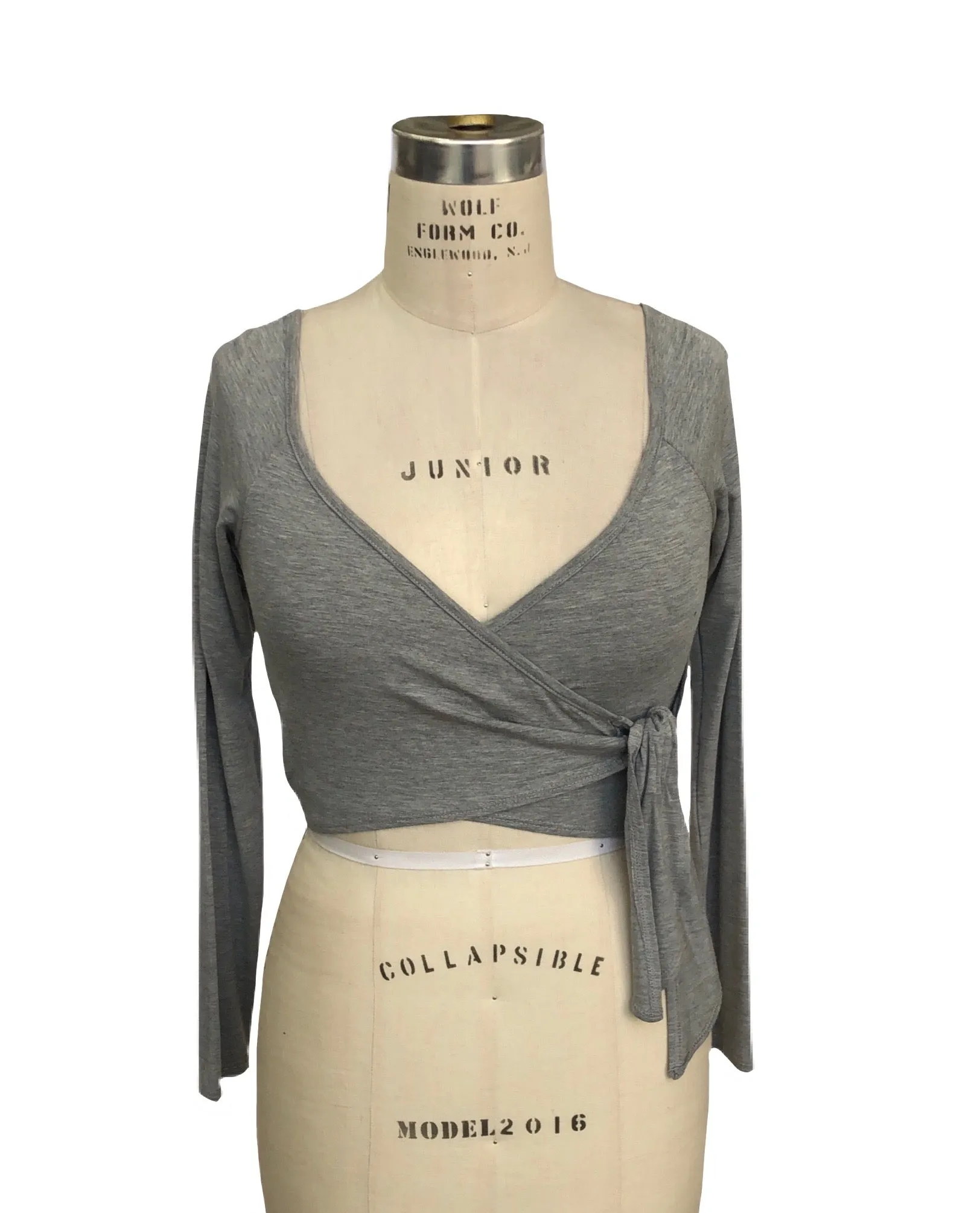 Jardena Wrap Crop Top - Gray