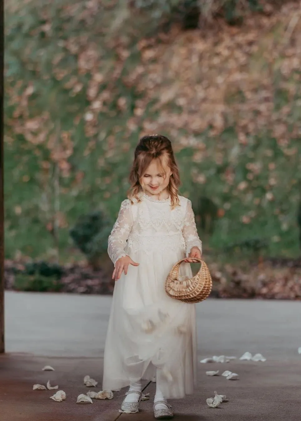 Jasmine Lace Communion Girl Dress in Ivory