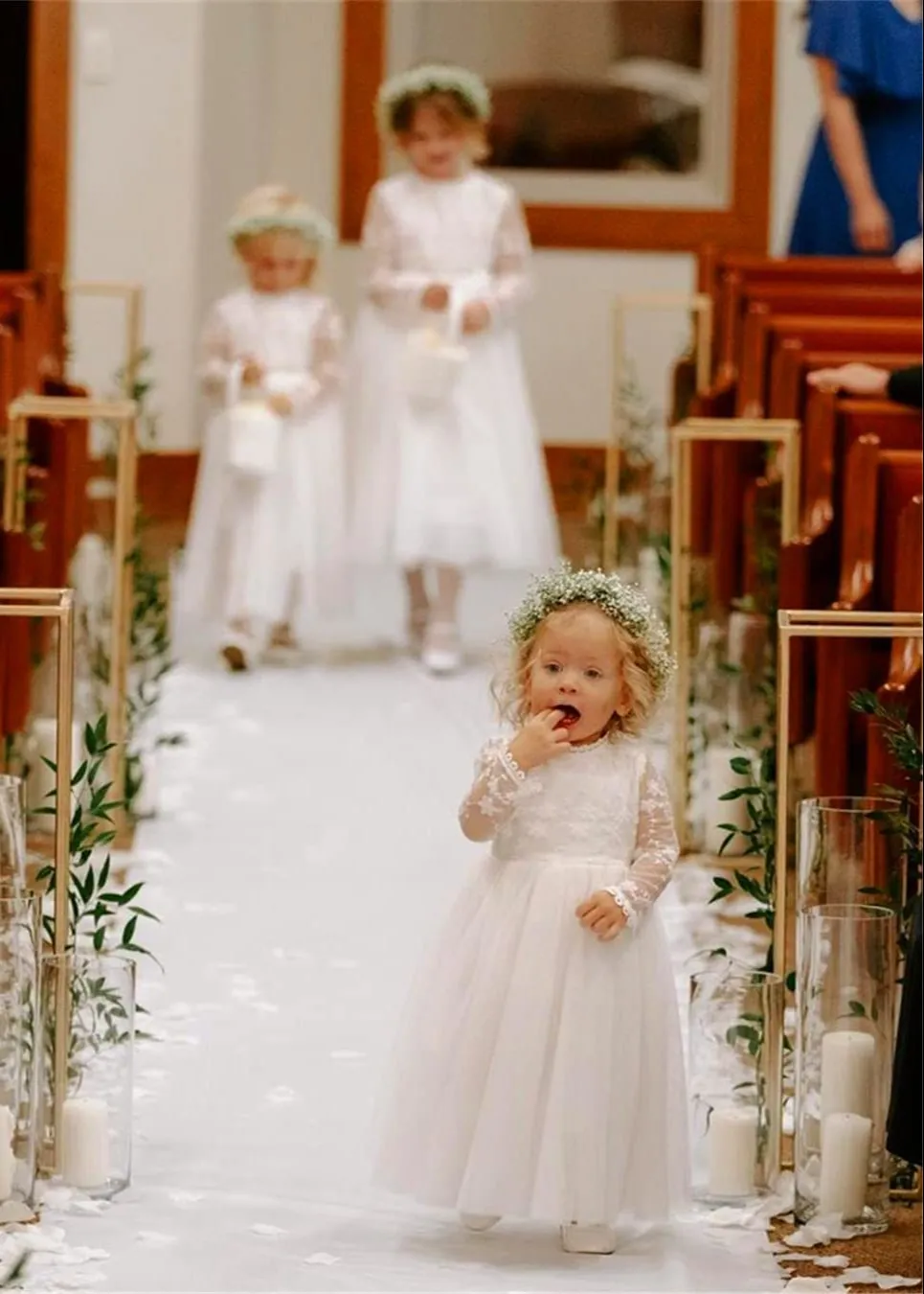 Jasmine Lace Communion Girl Dress in White
