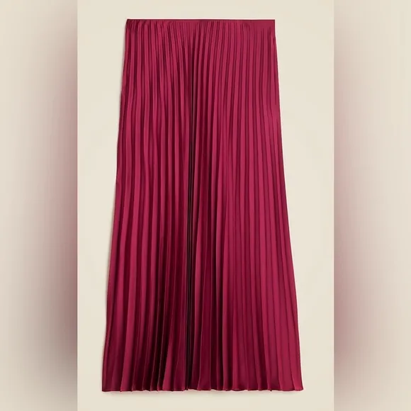 J.Crew NWT Gwyneth pleated slip skirt in burgundy