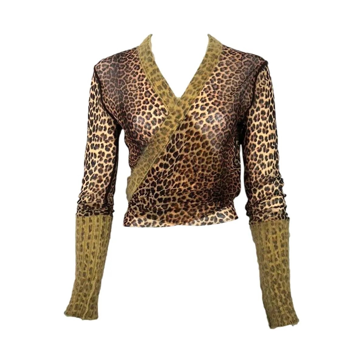 Jean Paul Gaultier Cheetah Wrap Top
