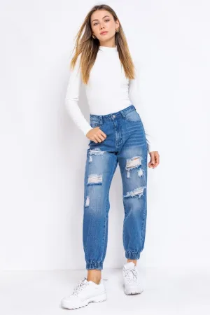 JENNY DENIM JOGGERS (BLUE)