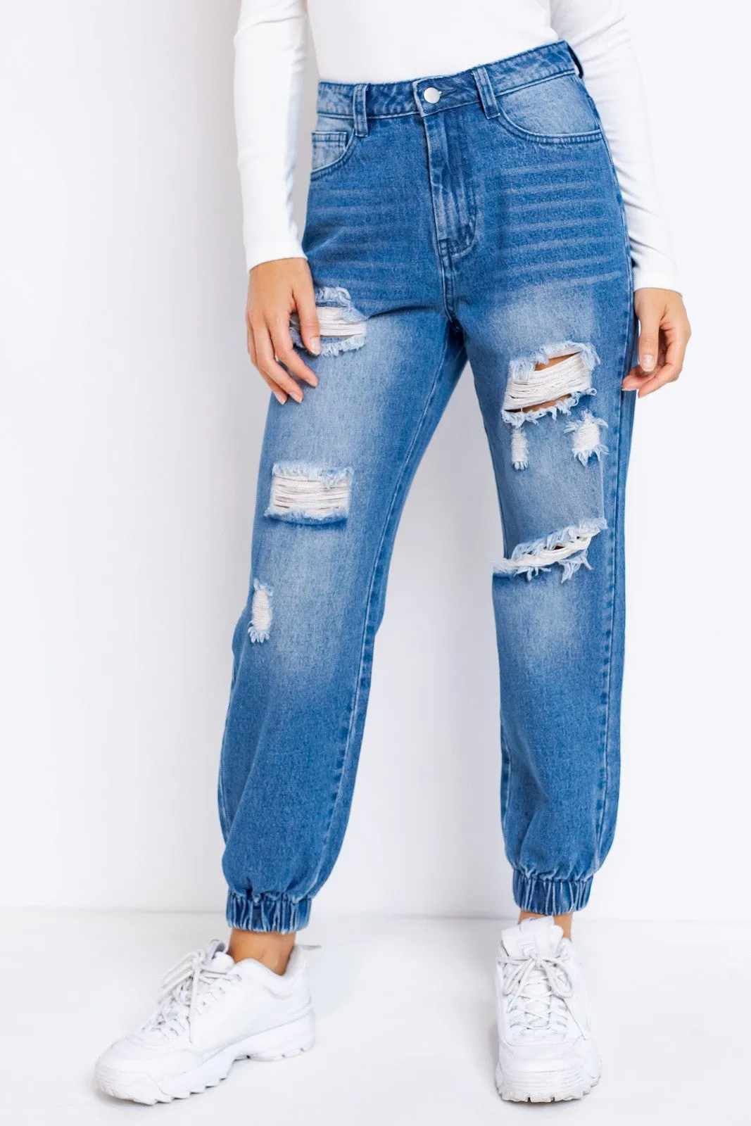 JENNY DENIM JOGGERS (BLUE)