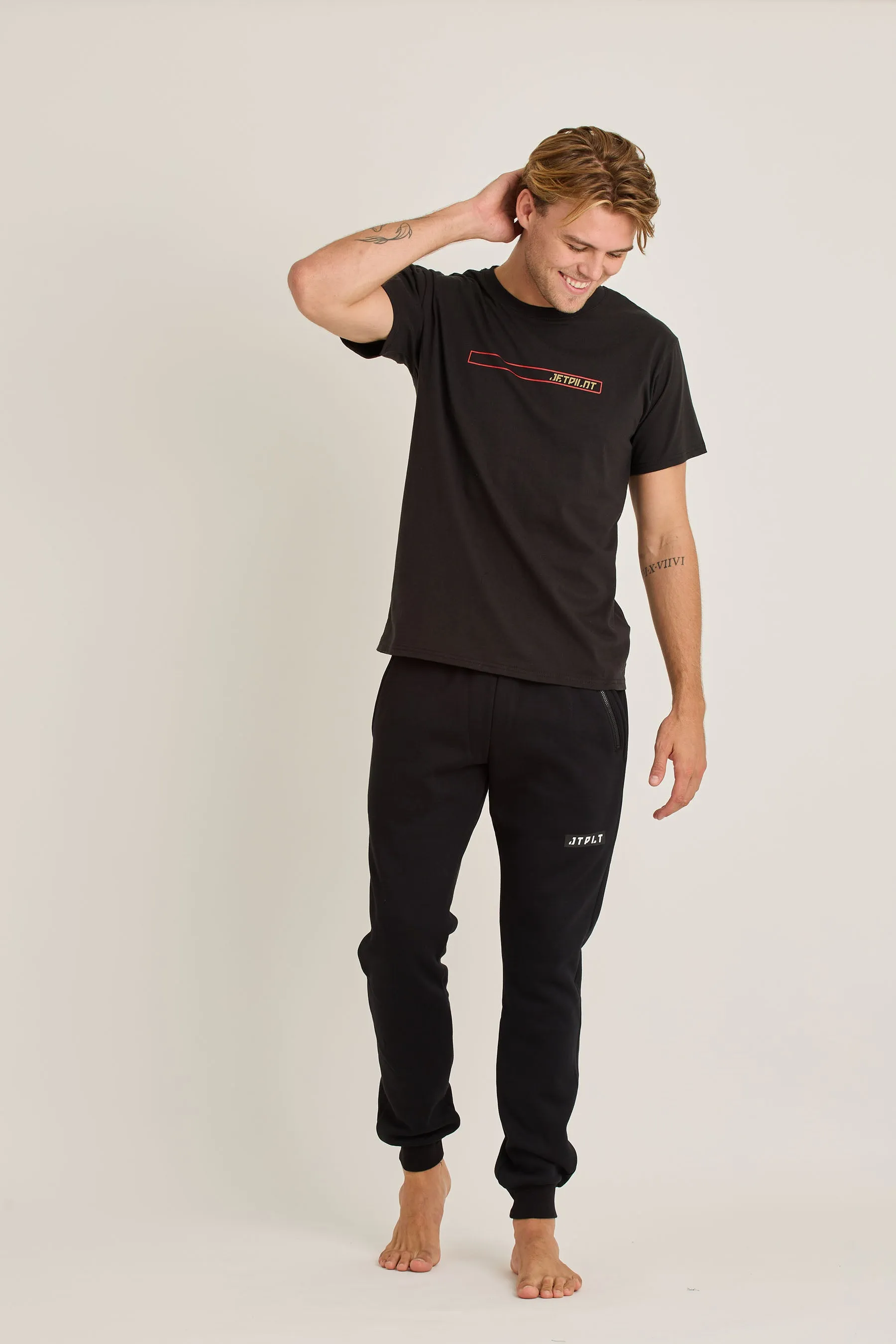 Jetpilot Corp Mens Cuffed Trackpants - Black
