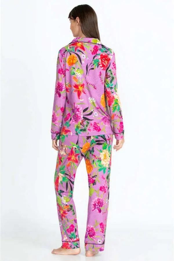 Johnny Was Goza Floral Cap Sleeve Sleep Dress Flower Butterfly Home Pink Medium NEW