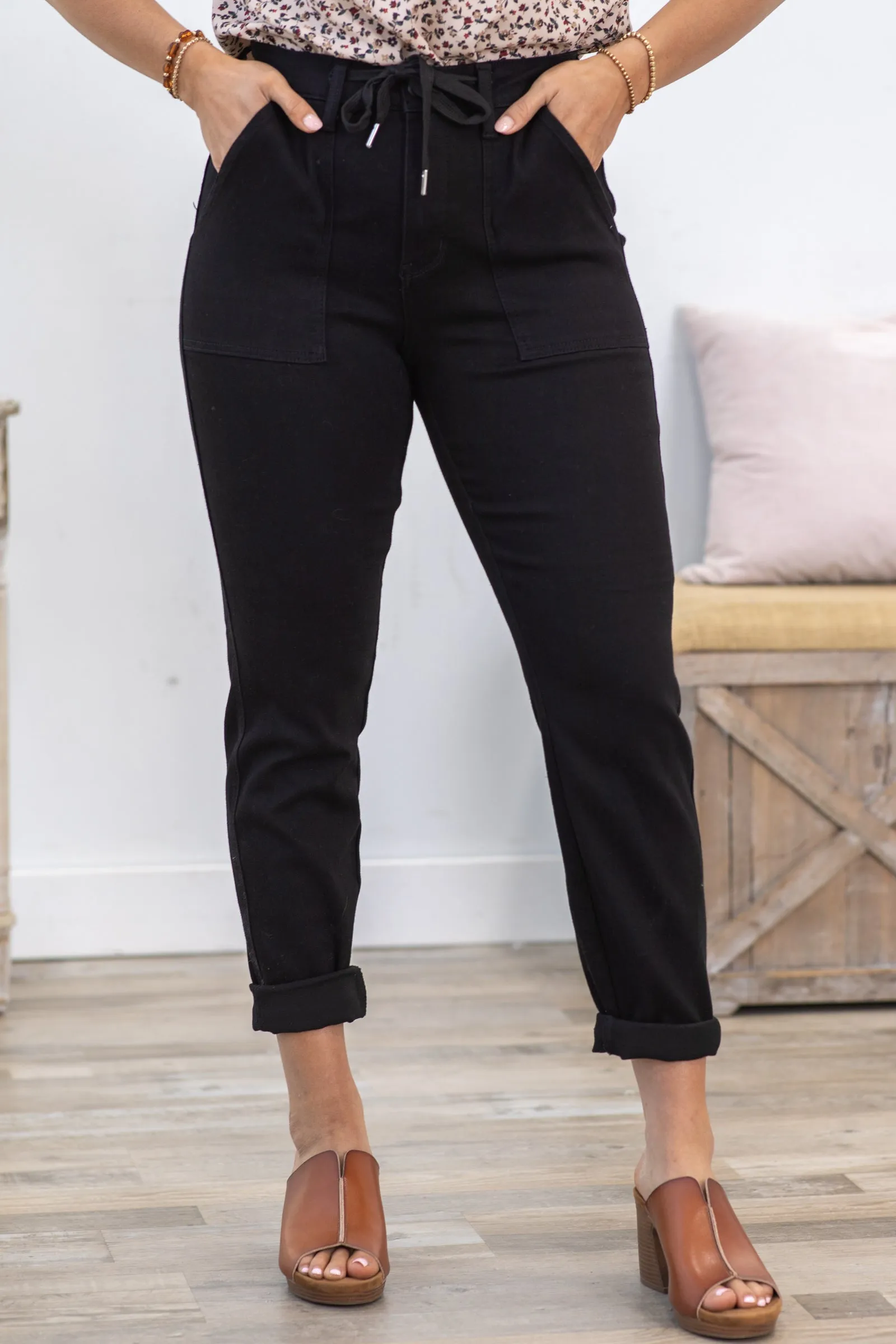 Judy Blue Black Pull On Joggers