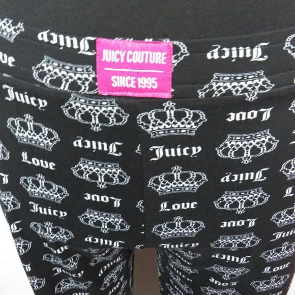 Juicy Couture Size XL Black/Fuchsia &quot;JUICY&quot; Printed Pajamas, NWT