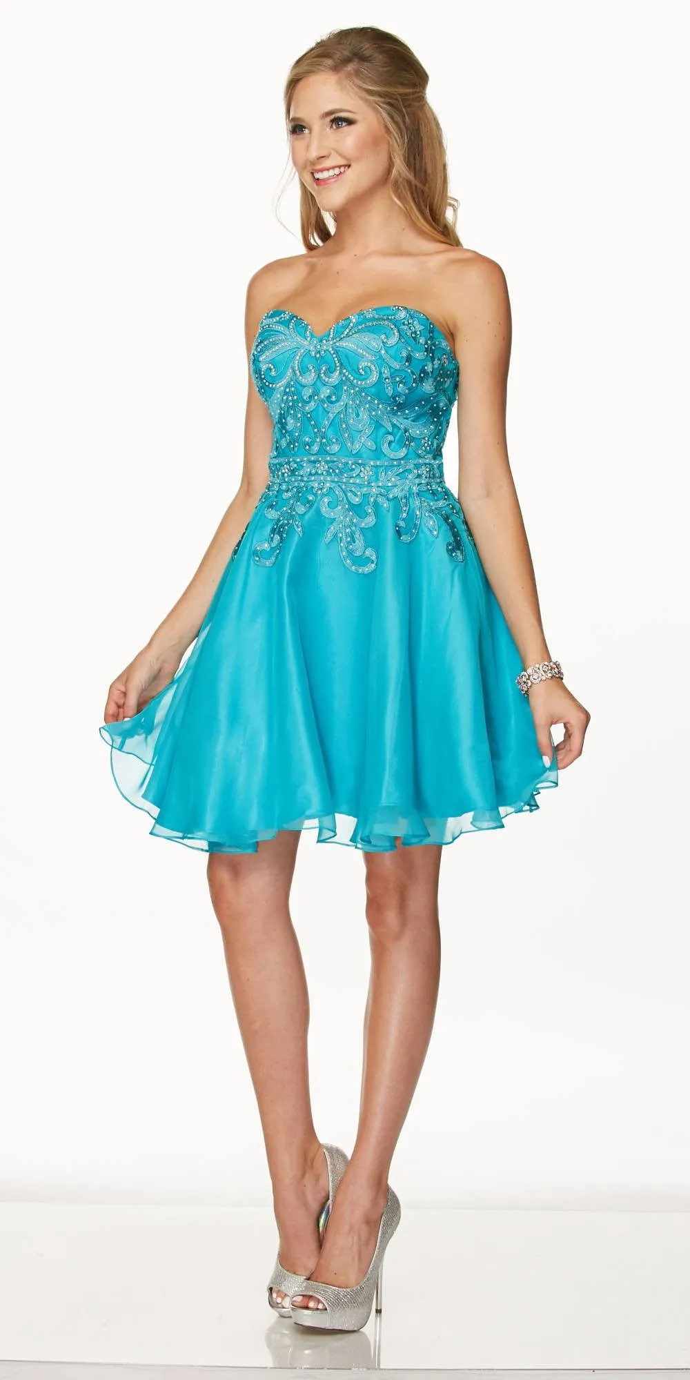 Juliet 772 Strapless Corset Back Homecoming Party Dress