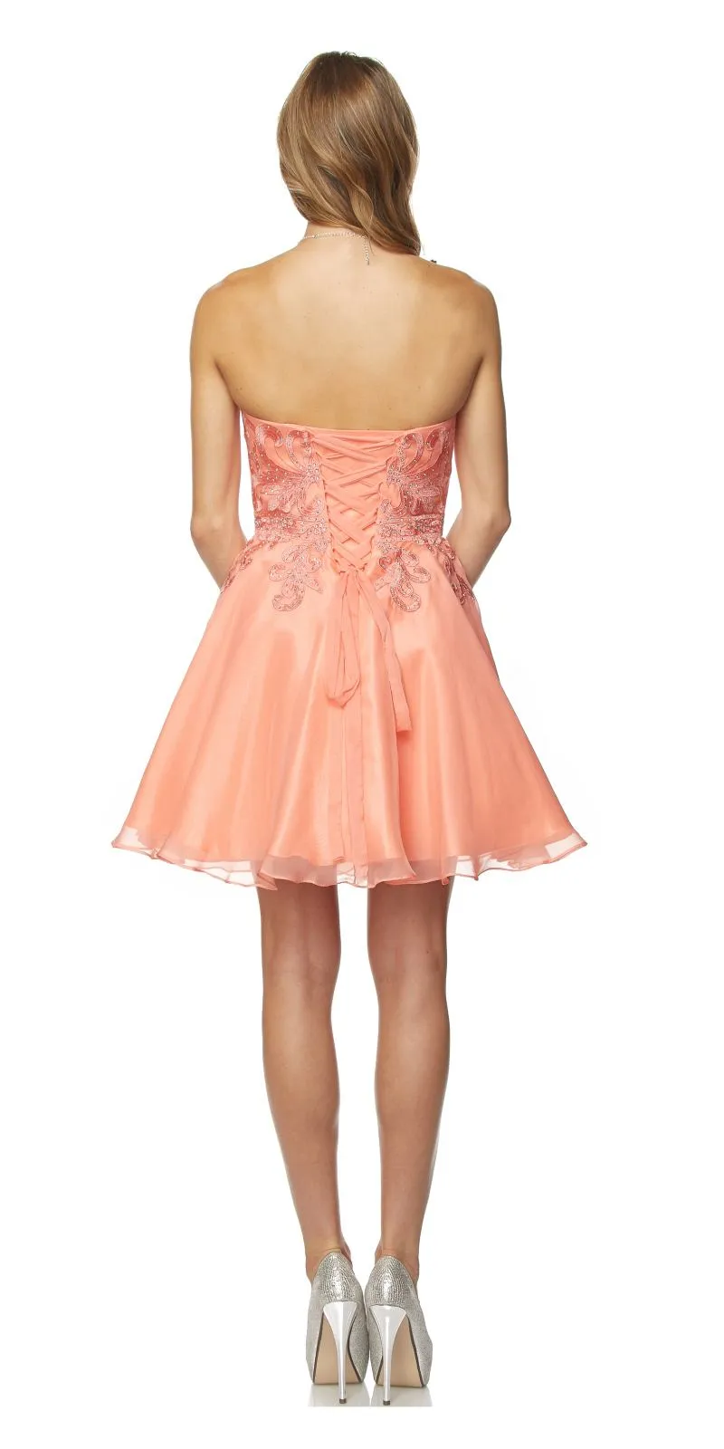 Juliet 772 Strapless Corset Back Homecoming Party Dress