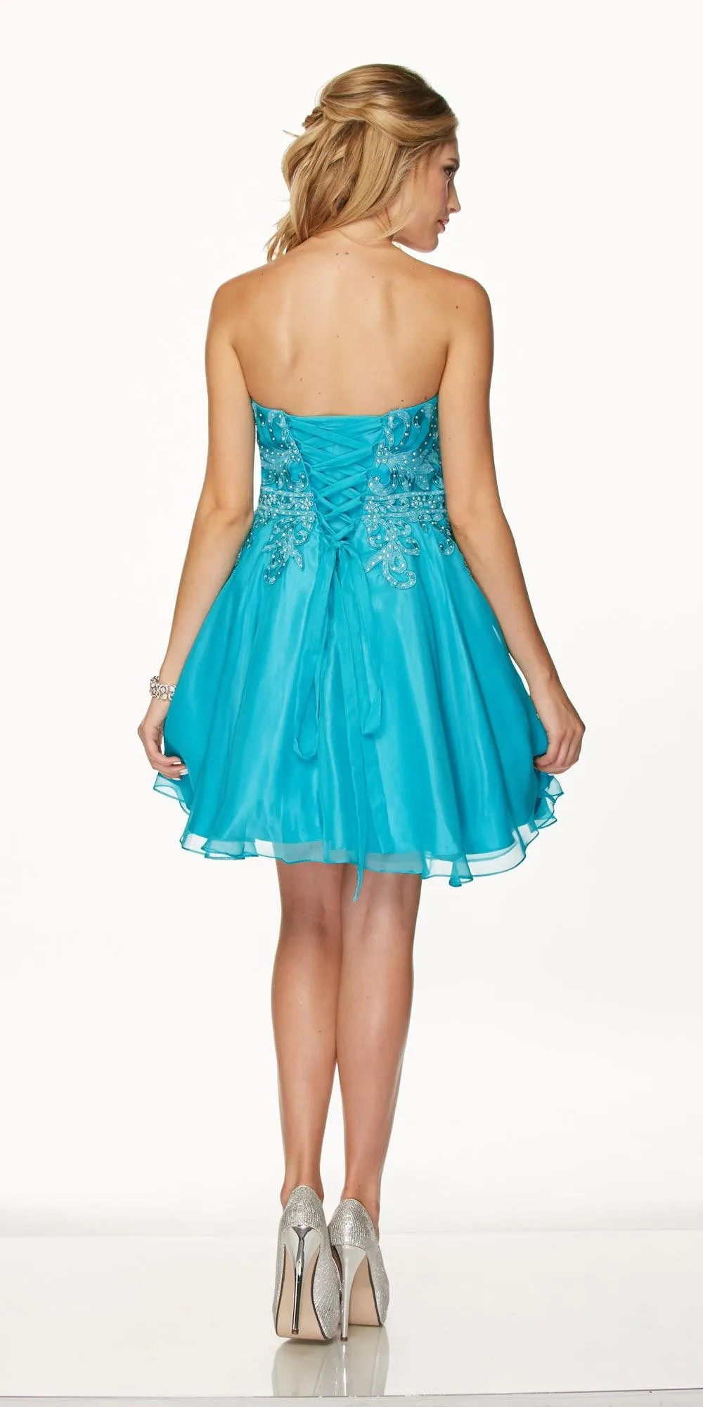 Juliet 772 Strapless Corset Back Homecoming Party Dress