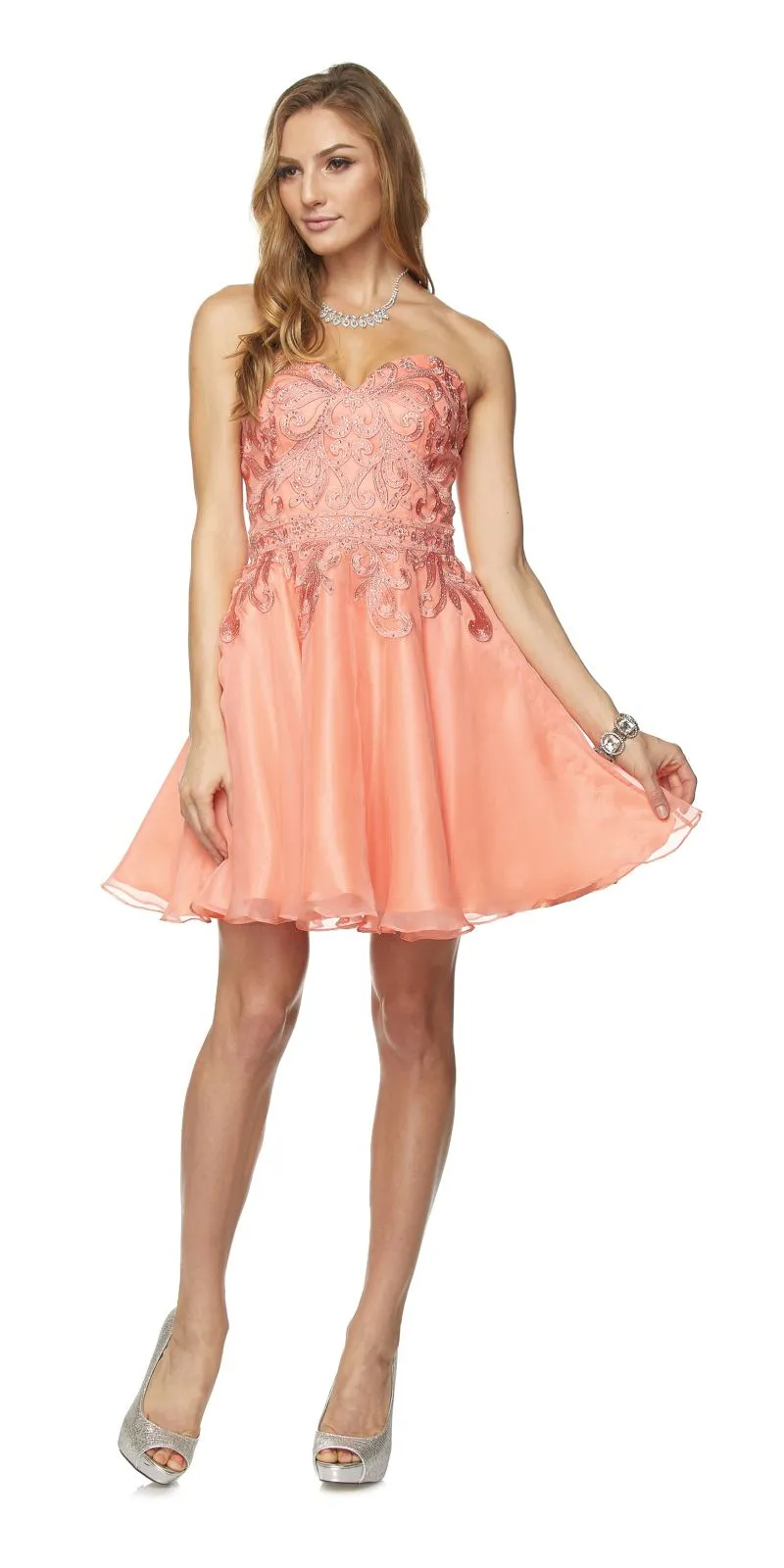 Juliet 772 Strapless Corset Back Homecoming Party Dress