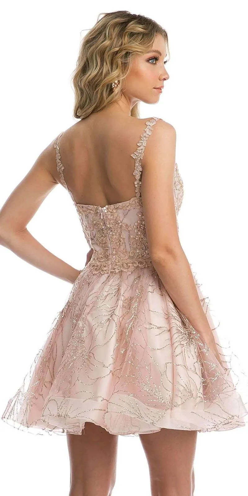 Juliet 838 Homecoming Short Dress Applique and Glitter
