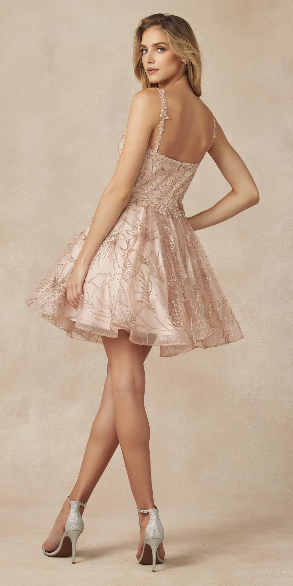 Juliet 838 Homecoming Short Dress Applique and Glitter