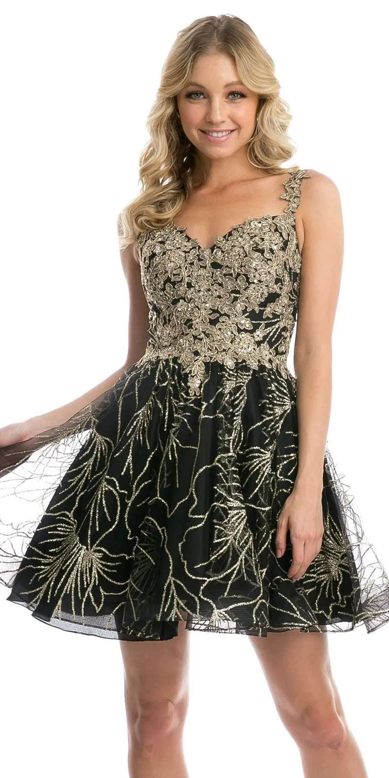 Juliet 838 Homecoming Short Dress Applique and Glitter