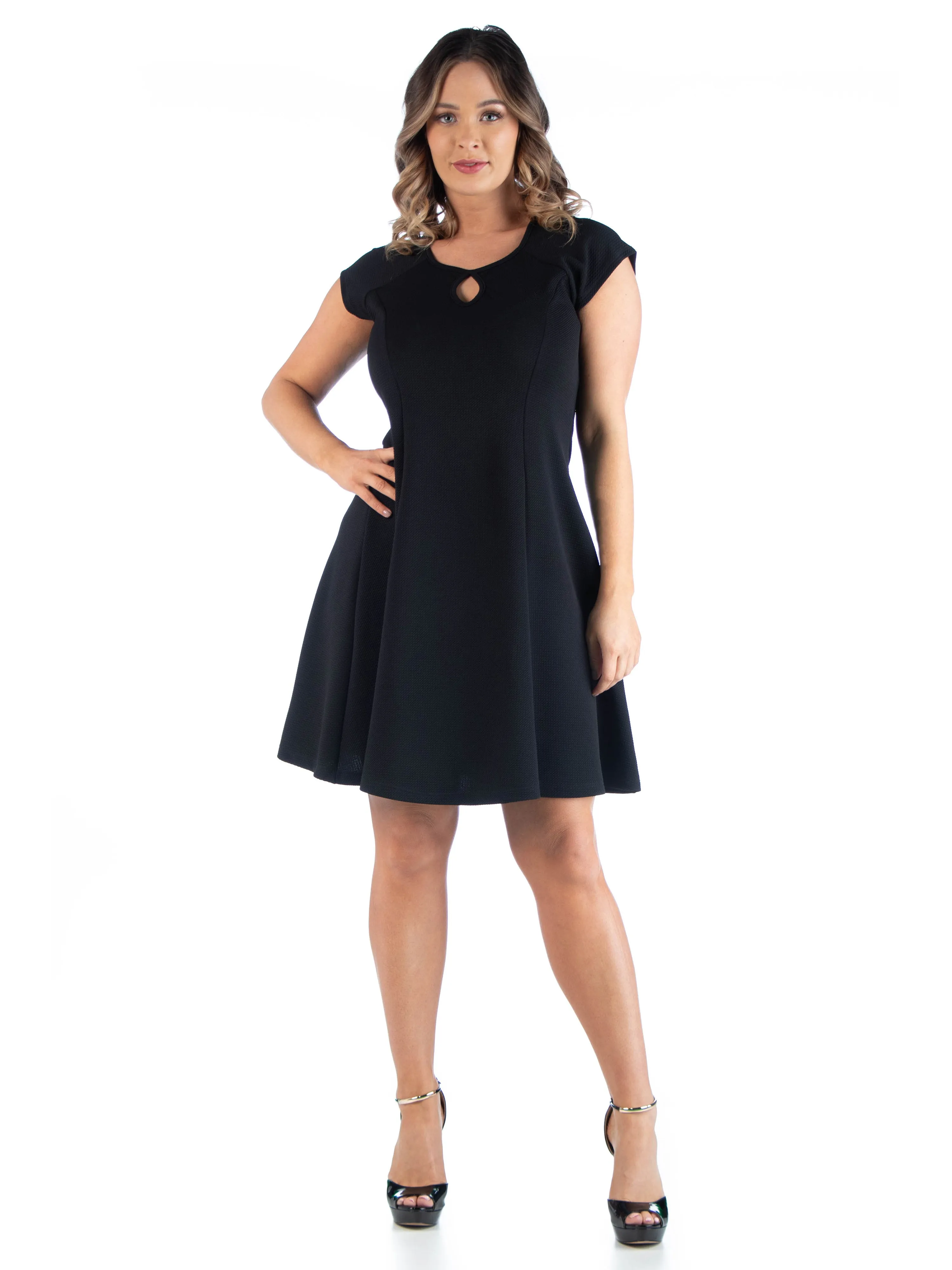 Keyhole Neck Plus Size Dress