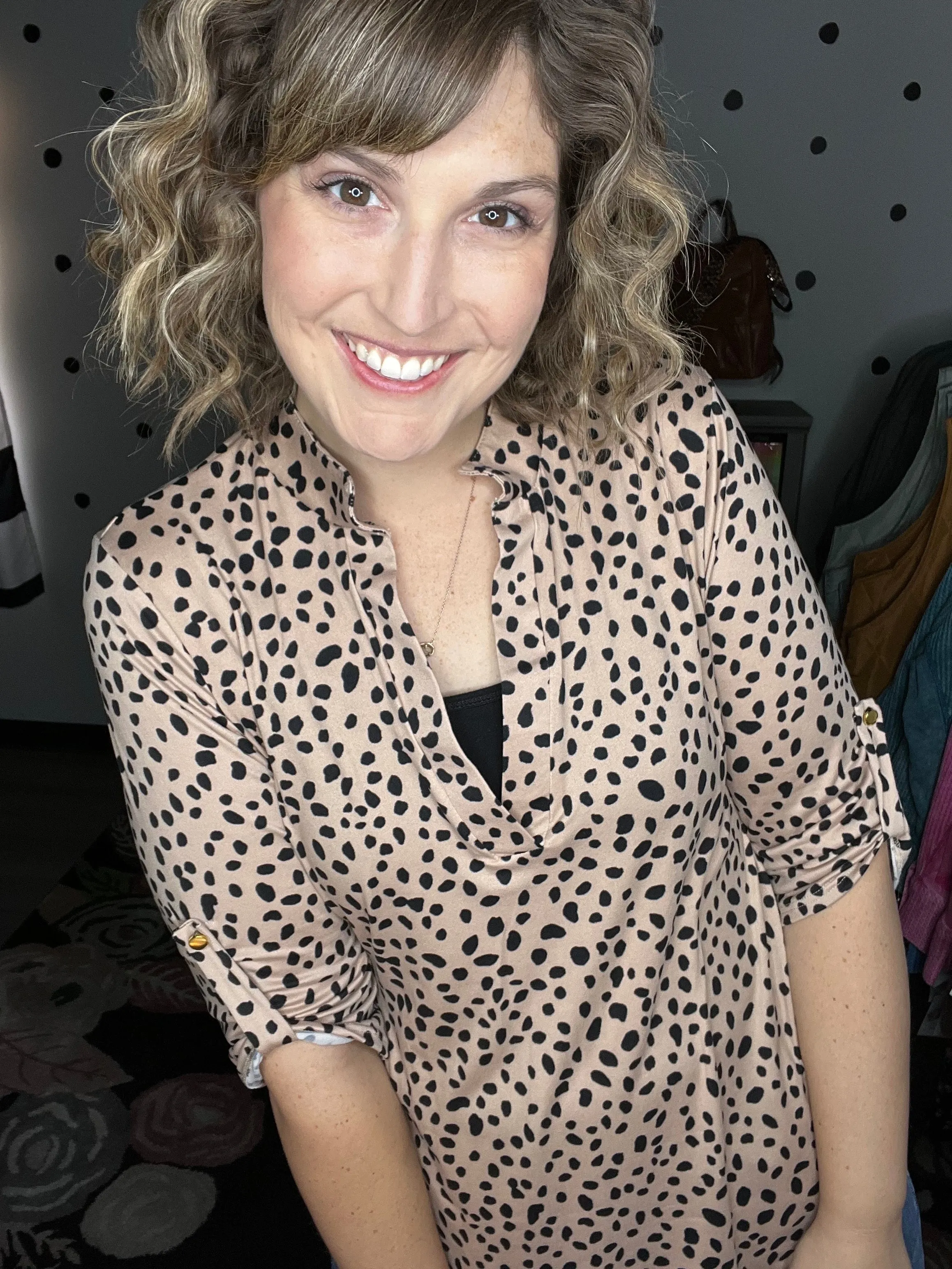 Khaki Spotted Blouse