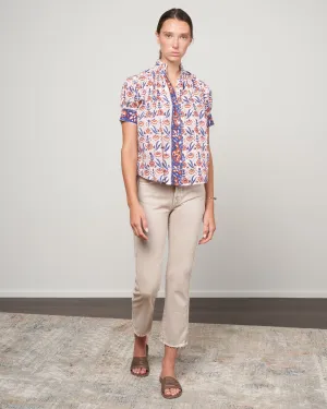kitsey cosmos shirt - brown/white brown floral