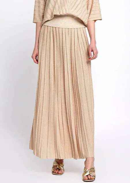 Knitss - Valentina Pleated Maxi Skirt - Beige