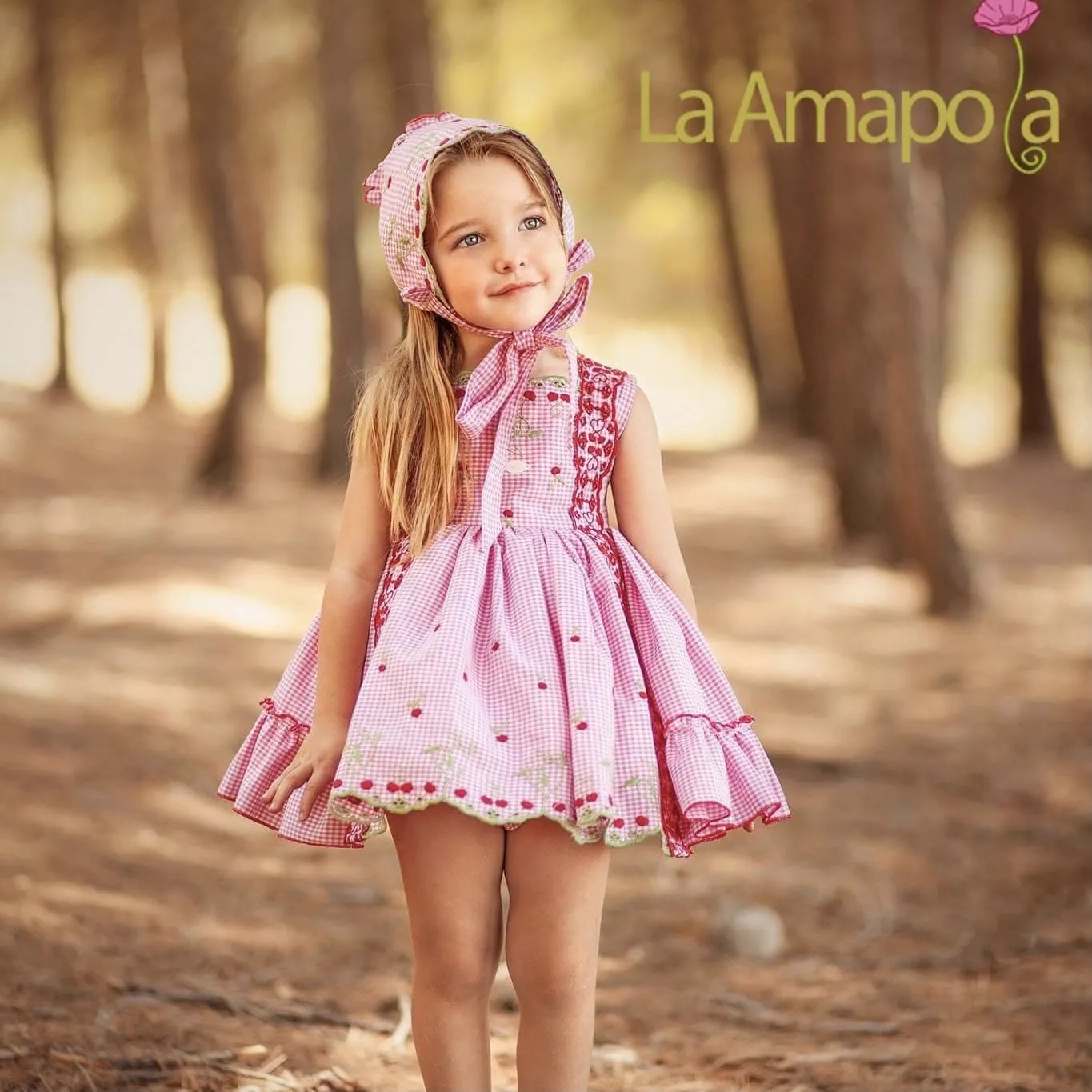 LA AMAPOLA  - Baby Cherry Dress - Red