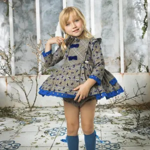LA AMAPOLA - Bows Baby Dress  - Blue