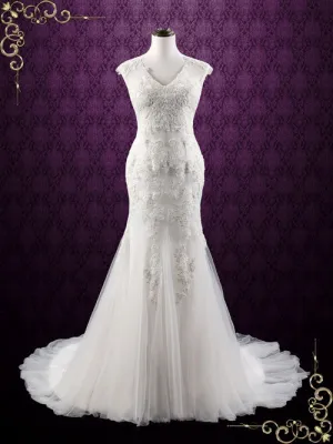 Lace Mermaid Wedding Dress with Soft Tulle | Isabelle