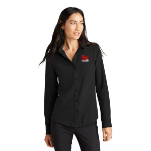 Ladies Stretch Crepe Long Sleeve Camp Blouse