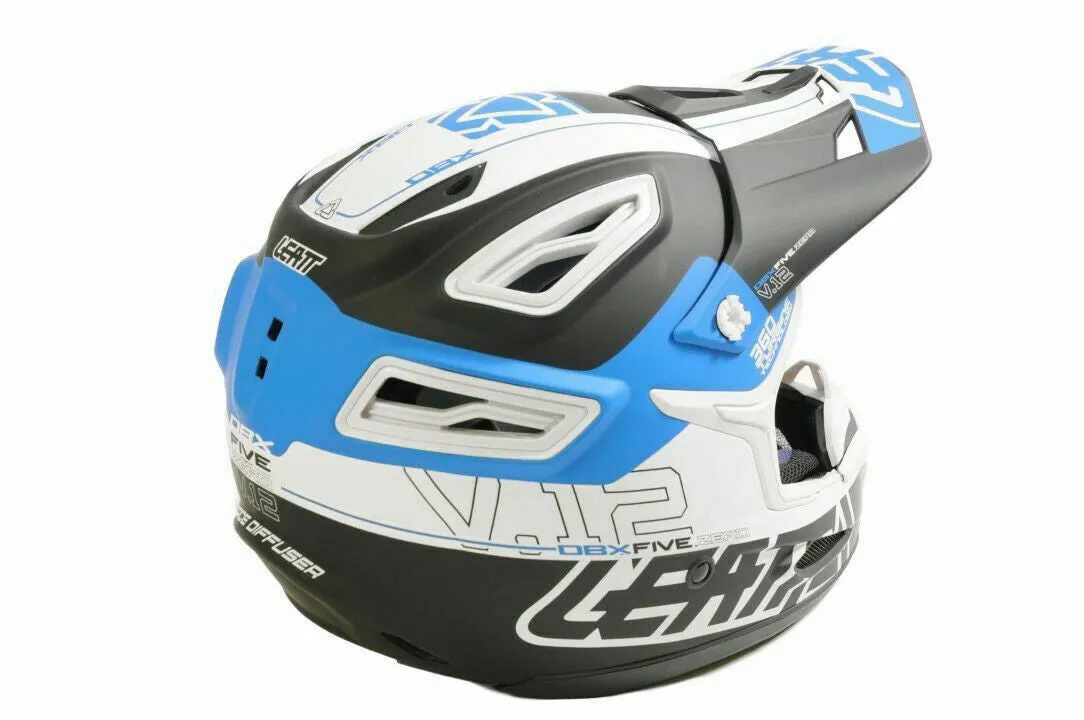 Leatt DBX 5.0 Full Face Enduro Helmet XL 61-62cm Black, Blue & White (RRP: £280)