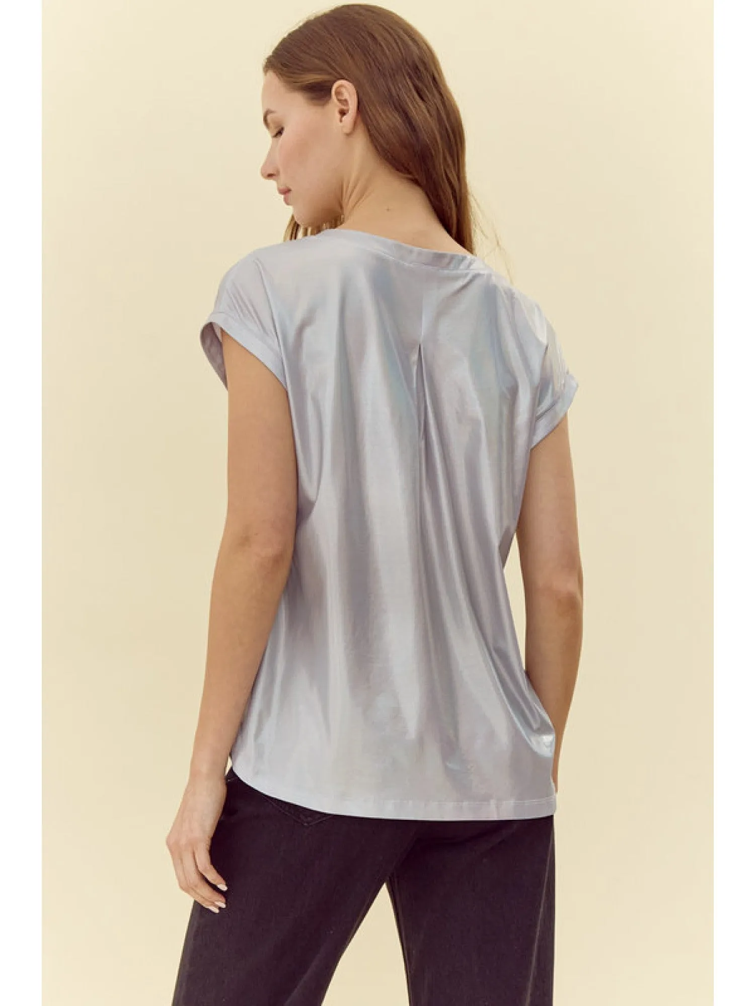 LIbby Short Sleeve Metallic Top
