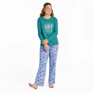 Life is Good Women's Cardinal Branch Pattern Snuggle Up Sleep Pant