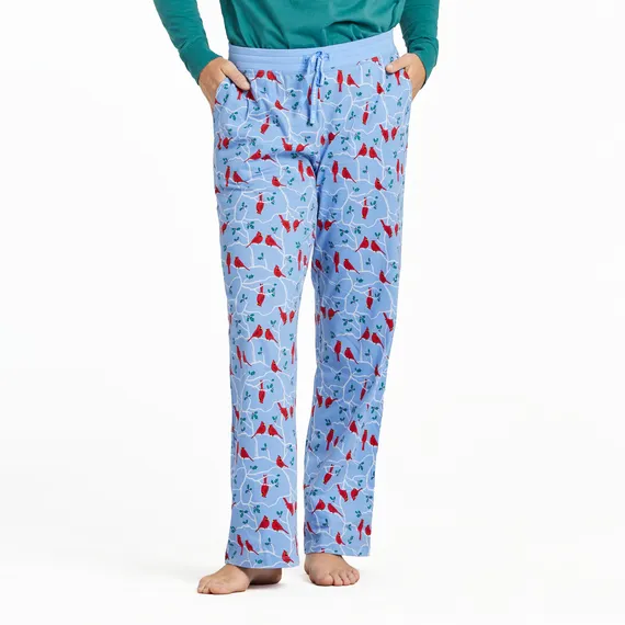 Life is Good Women's Cardinal Branch Pattern Snuggle Up Sleep Pant