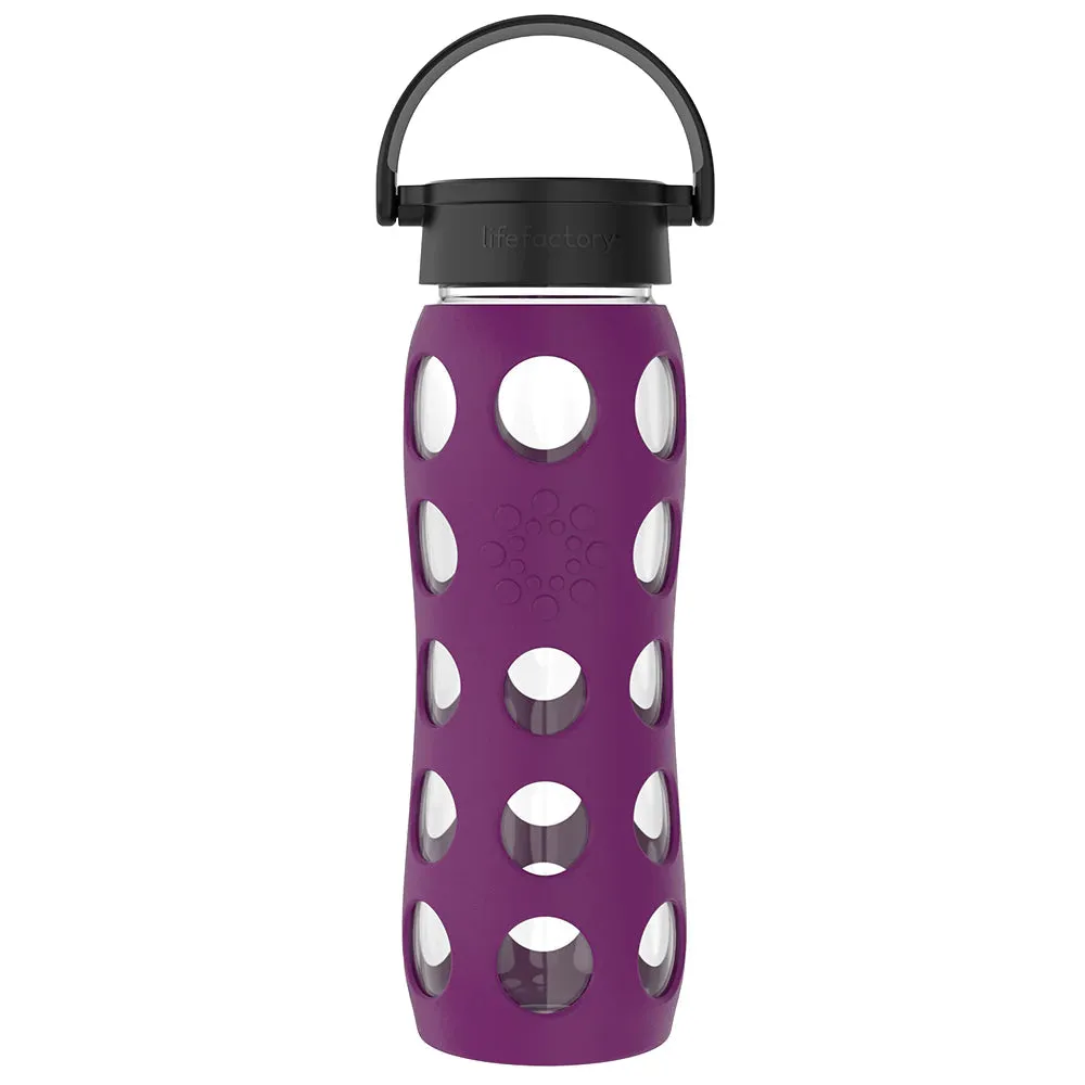 LifeFactory 22oz Glass Water Bottle - Plum